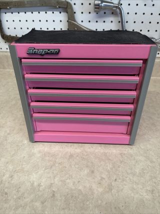 Snap - On Mini Micro Tool Box In Pink; With Top Curling,  Missing Rubber Foot