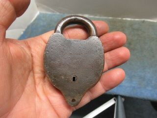 Very rare vintage old brass padlock lock PENNA BUREAU OF FORRESTS w/key n/r 3