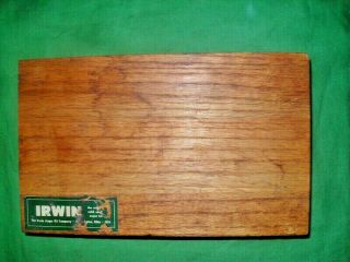 Vtg.  Irwin 14 Pc.  Wood Auger Bit Set/oak Storage Box Brace Auger Expansive No.  2