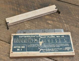 L820 - Antique Stanley No.  45 Plane Cutters Box 2 Sweetheart