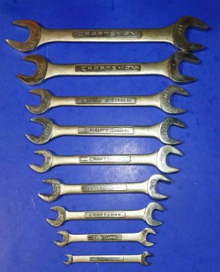 Craftsman Vintage - V - Series Double Open End Wrench Set Sae Usa Made 1 - 1/8 - 1/4 "
