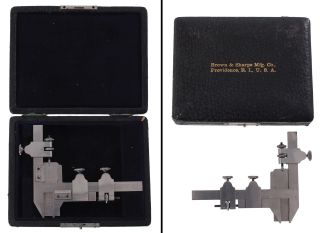 Brown & Sharpe Gear Tooth Gauge,  No.  580 - Orig.  Leather Case