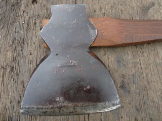 Old I.  Blood Ballston Ny.  5 Hewing/broad Axe W/hand Carved Handle