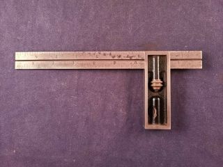 Vintage Starrett No.  13 Double Square W/ 9 " Lss Co Hardened No.  4 Blade