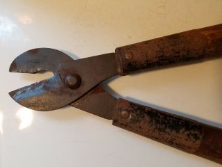 Antique Cronk Wooden Handle Loppers Pruner Cutter Trimmer Garden Shear Tool Vtg
