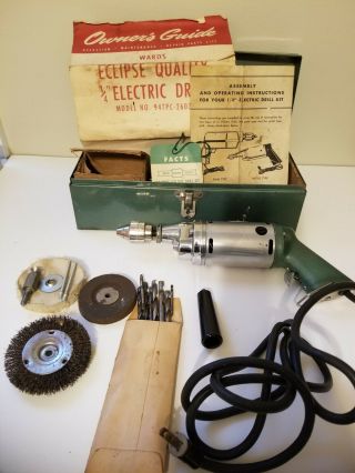 Vintage Montgomery Ward Powr - Kraft 1/4 " Electric Drill