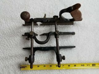 Antique Stanley No.  45 Wood Plane With Fence Rabbet Plow Plane And Blade