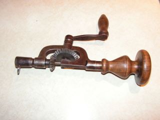 Vintage Antique Rare Steel Frame Coach Carriage Pattern Makers Brace Hand Drill