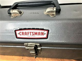 Vintage Craftsman 65161 Tool Box - 20 " Tombstone W Removable Tray & Crown Logo