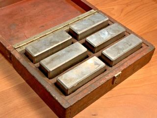 Vintage Pratt & Whitney Machinist Gage Block Set Wood Box Tool Metal Lathe