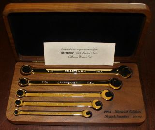 Craftsman 2003 Special Limited Edition 22k Gold Plated 5 - Piece Wrench Set