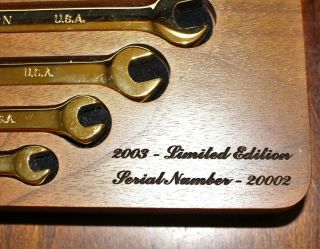 Craftsman 2003 Special Limited Edition 22K Gold Plated 5 - piece Wrench Set 2