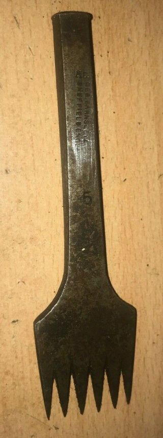 Vintage George Barnsley No 5 6 Prong Leather Hole Punch Tool Marking Stitches