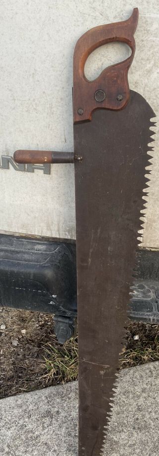 Vintage Warranted Superior One Or Two Man Crosscut Saw 42 Inch