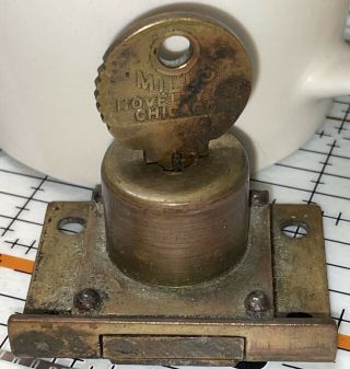 Bell Lock Pat Pend X 5408 Mills Novelty Co Chicago For Slot Machine With Key