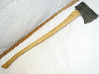 Vintage Bell System Single Bit Felling Axe Linesman Wood Tool Hickory Handle
