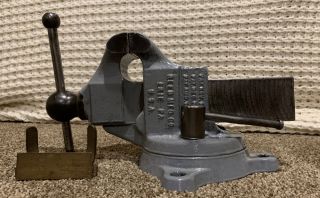 Antique Reed Mfg Co.  203 Bench Machinist Swivel Vise 3 " Jaws Erie,  Pa