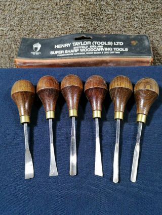 Vintage Henry Taylor Woodcarving Tools,  With
