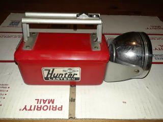 Vintage 1950 Era Ray O Vac Hunter D Cell Battery Flashlight Lantern Great Shape