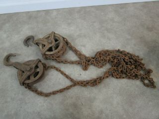 Vtg 1/2 Ton Differential Chain Hoist Swivel Pulley Bock Tackle 412m Yale?