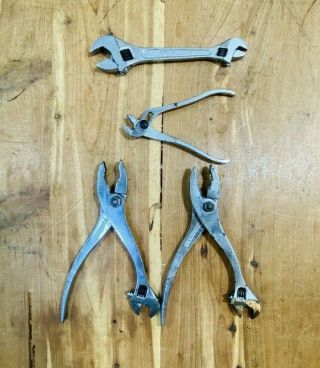 Vtg Diamalloy Handyboy,  Double Sided Adjustable Wrench,  Small Slip Joint Pliers