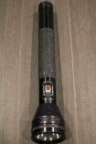 Vintage Kel - Lite Industries 5d Police Flashlight Black 15.  5 " Long Great