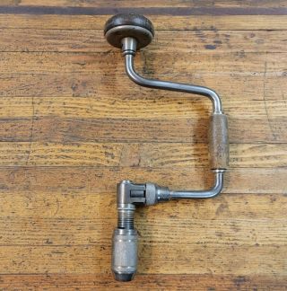 Vintage Tools Ratcheting Hand Drill Auger Bit Brace Stanley Woodworking Tool Usa