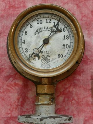 Vintage Brass Pressure Gauge By Ashcroft Mfg Co York General Electric