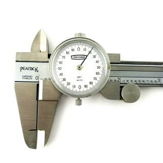 Vintage Sears Craftsman 6 " Dial Caliper 40172 Stainless Steel Japan With Case