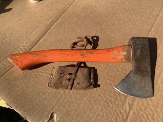 Vintage Norlund Hatchet Camp Axe Hudson Bay Style With Cover