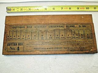 Vintage Stanley No.  55 Cutter Box No.  4 16 Cutters