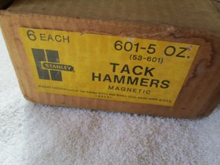 4 Stanley NOS 601 5oz Magnetic Tack Hammers in their Box 2