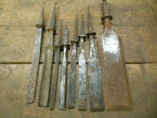 Vintage Wood Carving Chisels 8 Tang Style Buck Bros More Old Carpenter Tool
