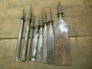 vintage wood carving chisels 8 tang style buck Bros more old carpenter tool 2