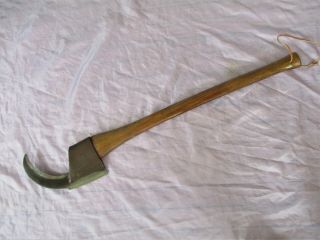 Vin Rare Antique Vintage Axe With Brush Hook - Blacksmith Made - Cond