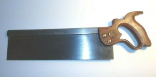 Antique Disston & Sons No.  4 Back Saw,  Early Altered Handle,  12 " Blade 13tpi