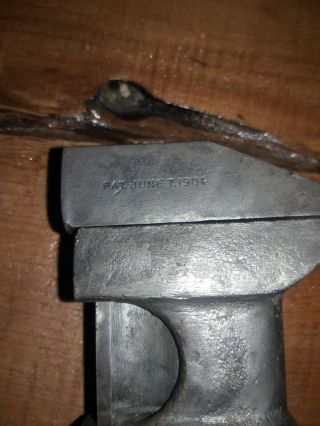 Antique 1904 Bay State Tool Co.  Quick Click Adjustable Pipe / Monkey Wrench 3