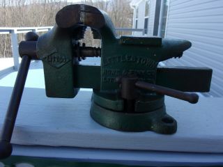 Vintage Littco Littlestown No.  112 Swivel Bench Vise W/avil And Pipe Jaws 3 1/2