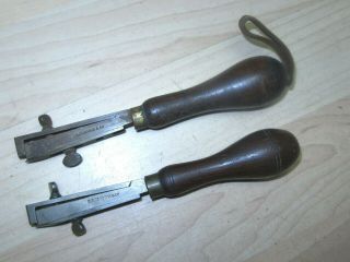 2 Vintage C S Osborne Adjustable Spring Action Leathers Slitters Strap Cutters