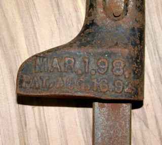 Antique 1898 March 1,  SAMSON Cast Iron Nail Puller Pat.  1892 2