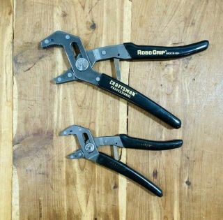 Vintage Craftsman 45016 And 45029 Robo - Grip Pliers Set Made In Usa