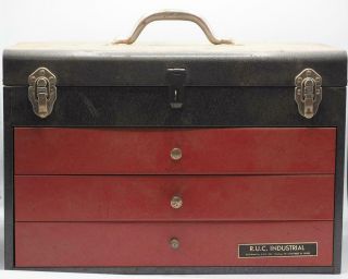 Vintage Tool Box W/ Drawers R.  U.  C.  Industrial