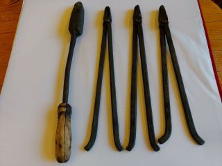 4 - 18 " Vintage Blacksmith Tongs Hammer Anvil And Vise Tools Knifemaking
