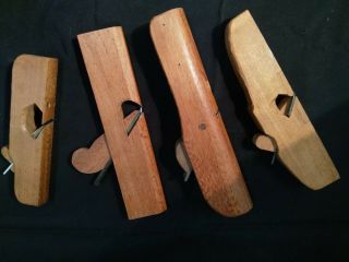 Set Of 4 Craftsman - Made Molding Planes (half - Round,  Vee,  Concave,  Convex) Sharp