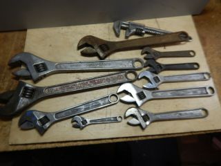 Pile Of Vintage Diamond Diamalloy Adjustable Wrenches 4,  6,  8,  10,  12