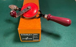 Vintage Stanley No 805 Hand Drill Sheffield England 5/16 Inch Crank Drill