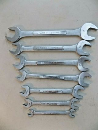 7 Pc Craftsman Usa =v= Series Double Open End Wrench Set