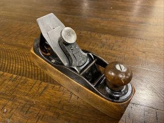 Vintage Stanley 8 " No 122 Liberty Bell Smooth Wood Plane 1892 Transitional