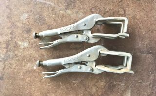2 Matching Vintage 9r Vise Grip Locking Welding Clamp Pliers 9 " Pair