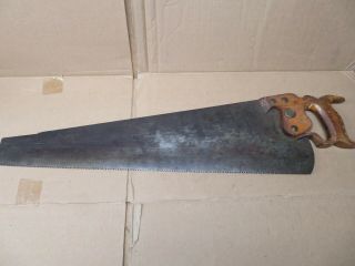 Henry Disston & Sons No.  7 7 Point Hand Saw Vintage 26 " With Nib